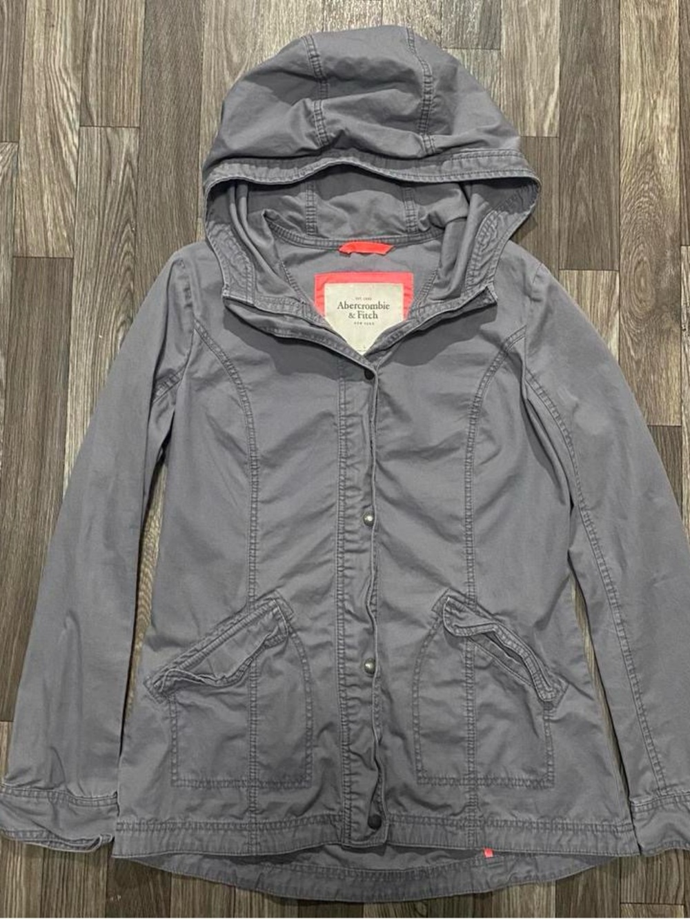 Abercrombie & Fitch Women's Hooded Utility Jacket in Gray